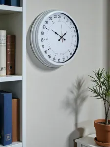 Göstergeli Beyaz Metal Duvar Saati 40 cm · Model 4097W