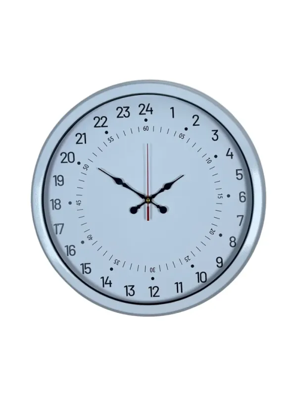 Göstergeli Beyaz Metal Duvar Saati 40 cm · Model 4097W