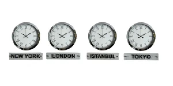 4 lü Tabelalı 36 Cm Krom Metal Dünya Saati