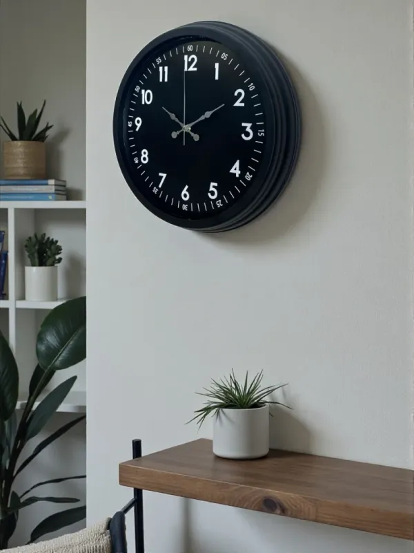 Siyah Metal Duvar Saati 40 cm · Model 4007B