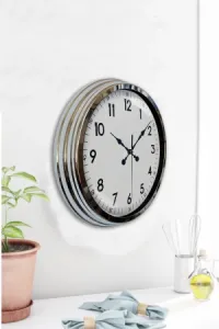 Krom Metal Duvar Saati 40 cm · Model 4005K