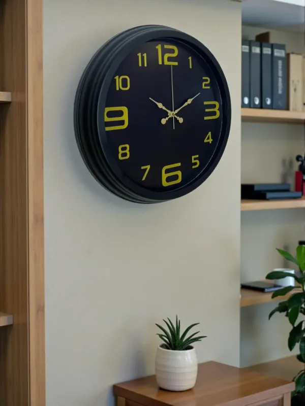 Siyah Metal Duvar Saati 40 cm · Model 4010B