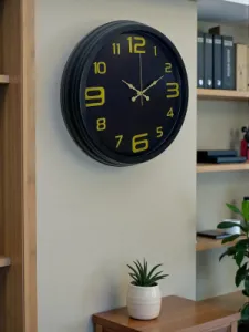 Siyah Metal Duvar Saati 40 cm · Model 4010B