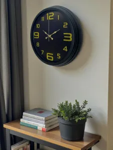 Siyah Metal Duvar Saati 40 cm · Model 4010B