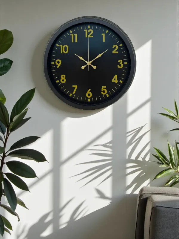 Siyah Metal Duvar Saati 40 cm · Model 4023B