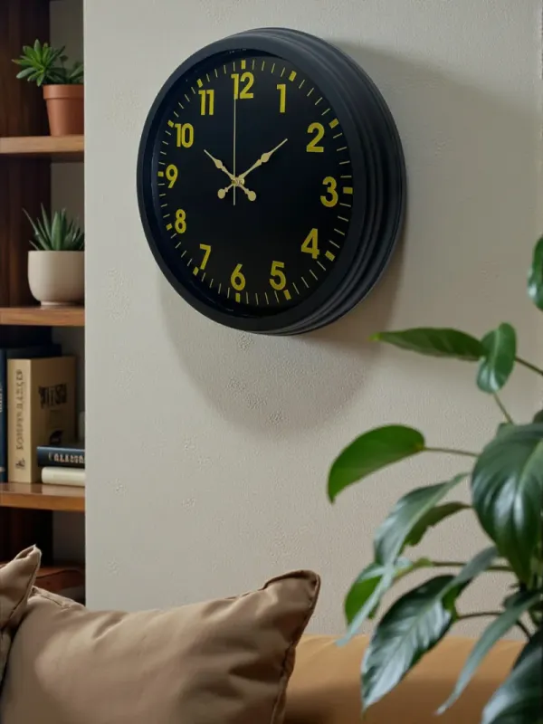 Siyah Metal Duvar Saati 40 cm · Model 4023B