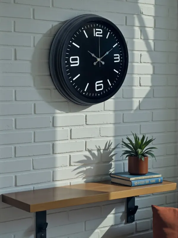 Siyah Metal Duvar Saati 40 cm · Model 4045B