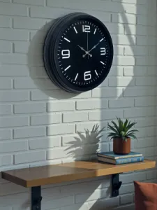 Siyah Metal Duvar Saati 40 cm · Model 4045B