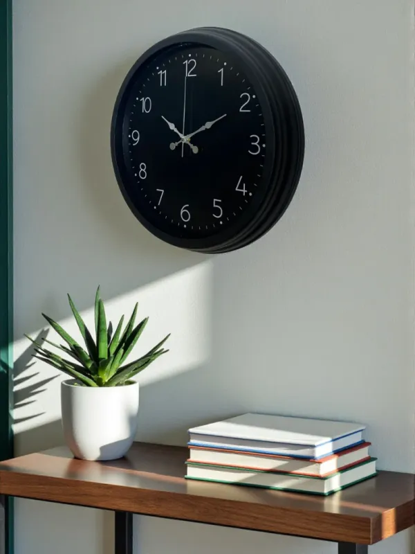 Siyah Metal Duvar Saati 40 cm · Model 4047B