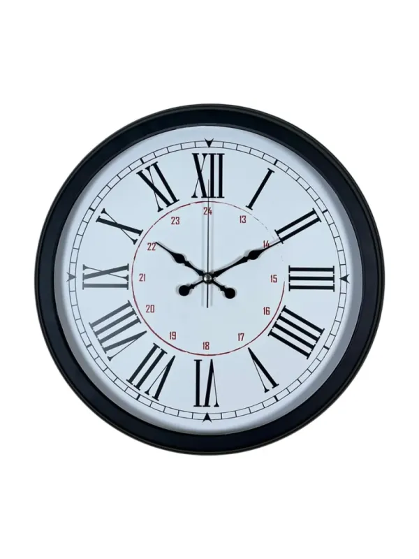 Roma Rakamlı Siyah Metal Duvar Saati 40 cm · Model 4052B
