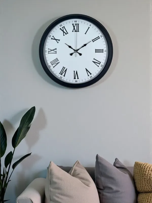 Siyah Metal Duvar Saati 40 cm · Model 4054B