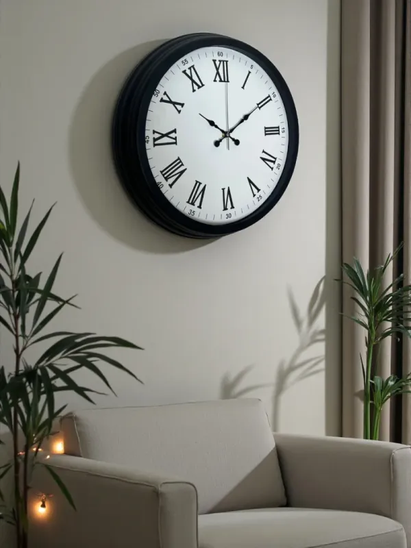 Siyah Metal Duvar Saati 40 cm · Model 4054B