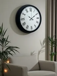 Siyah Metal Duvar Saati 40 cm · Model 4054B