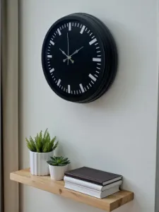 Siyah Metal Duvar Saati 40 cm · Model 4087B