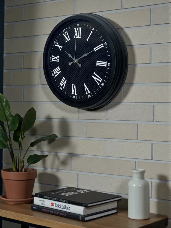 Siyah Metal Duvar Saati 40 cm · Model 4090B
