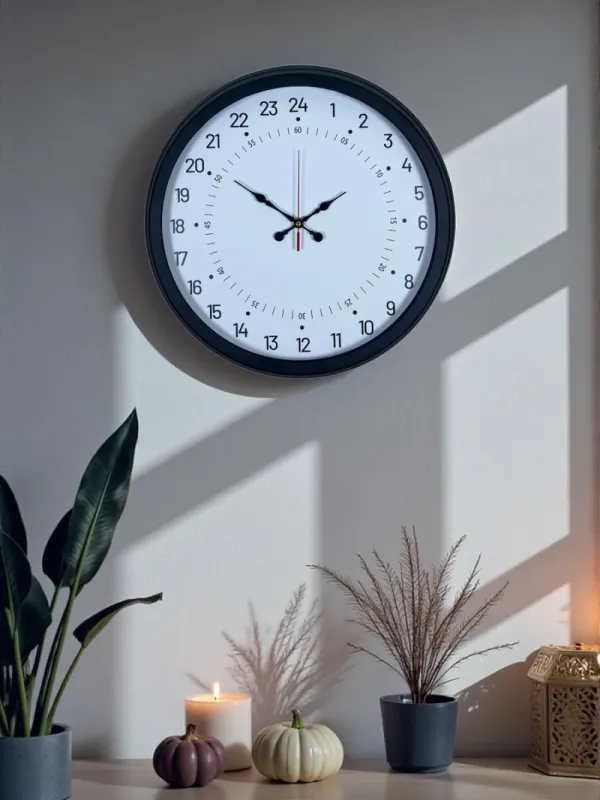 Göstergeli Siyah Metal Duvar Saati 40 cm · Model 4097B