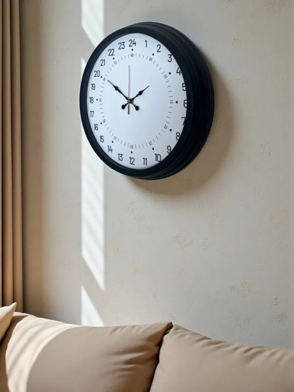 Göstergeli Siyah Metal Duvar Saati 40 cm · Model 4097B