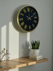 Roma Rakamlı Retro Görünümlü Eskitme Metal Duvar Saati 40 cm · Model 4073E